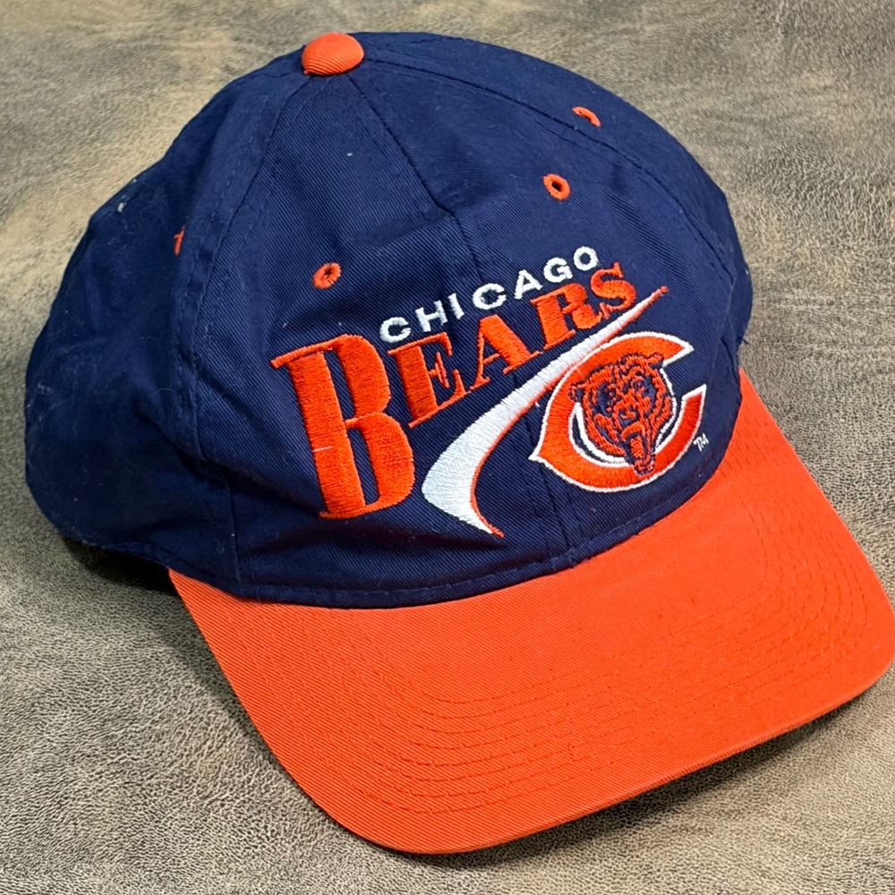 Drew Pearson Chicago Bears Hat Mens OSFA Navy Orange Vintage NFL Snapback 4042